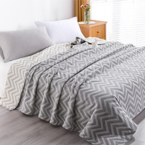 3 Layers Cotton Muslin Bed Blanket, Breathable Thermal Yarn Dyed Blanket - NTBAY - 1 of 4
