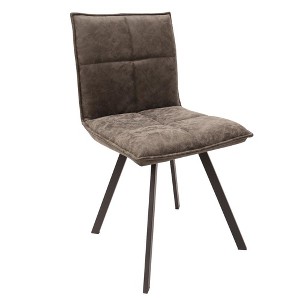 LeisureMod Wesley Modern Vegan Leather Dining Chair with Black Metal Legs - Durable and Easy to Clean, Perfect for Dining Rooms - 1 of 4