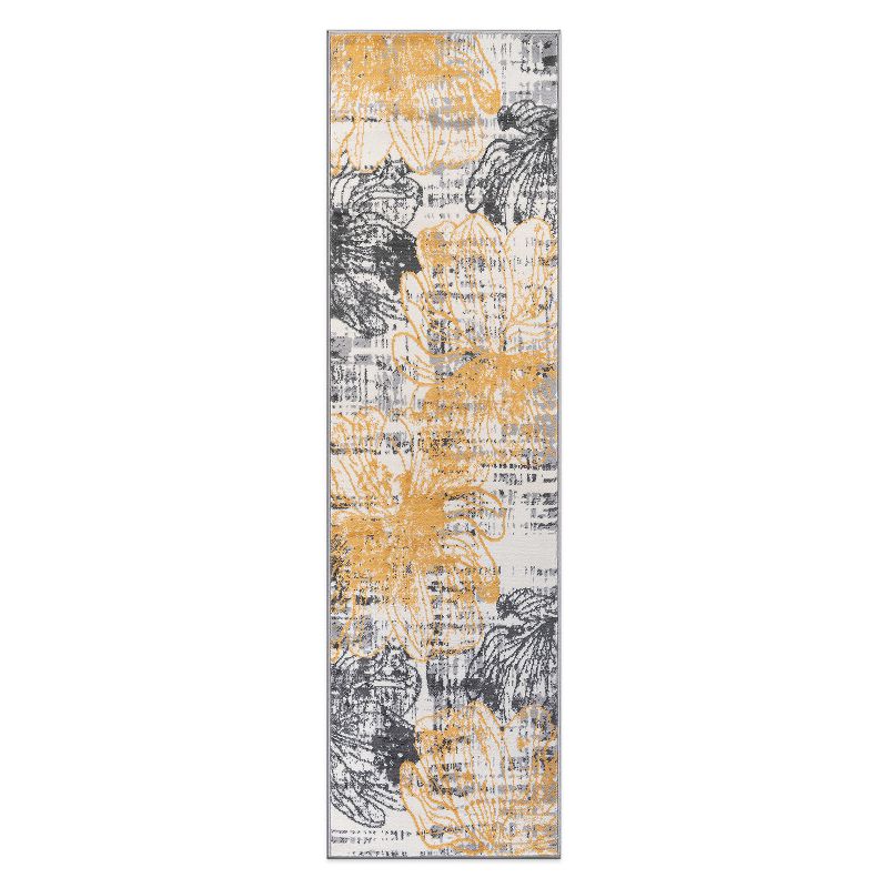 World Rug Gallery Large Floral Distressed Stain Resistant Soft Area Rug, 1 of 13