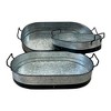 Essential Decor & Beyond 3-Piece Set Galvanized Steel Modern Industrial Oval Tray with Black Lining and Metal Handle - 2 of 4