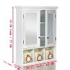 NicBex Wall Cabinet with Adjustable Shelves,Wall Mounted Bathroom Cabinet,Medicine Cabinets with Mirror,Storage Cabinet with 3 Holiday Baskets,White - 3 of 4