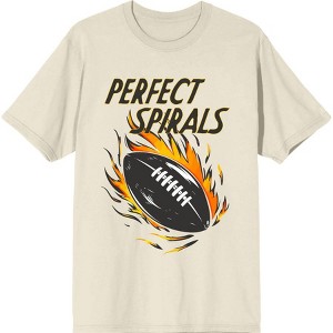 "Perfect Spirals" Flaming Football Adult Short Sleeve Tee - 1 of 2