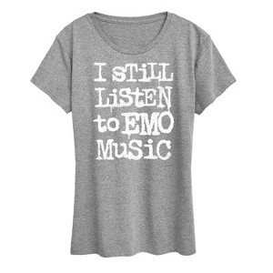 Women's - Instant Message - I Still Listen To Emo Music Short Sleeve Graphic T-Shirt - 1 of 4