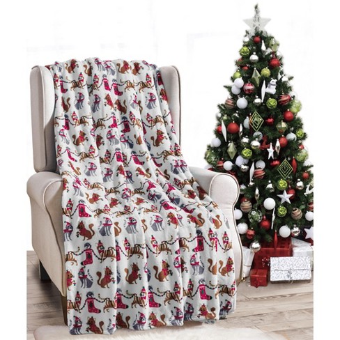 Kate Aurora Snowy Christmas Trees & Red Pick Up Trucks Holiday Accent Throw  Blanket - 50 X 60 : Target