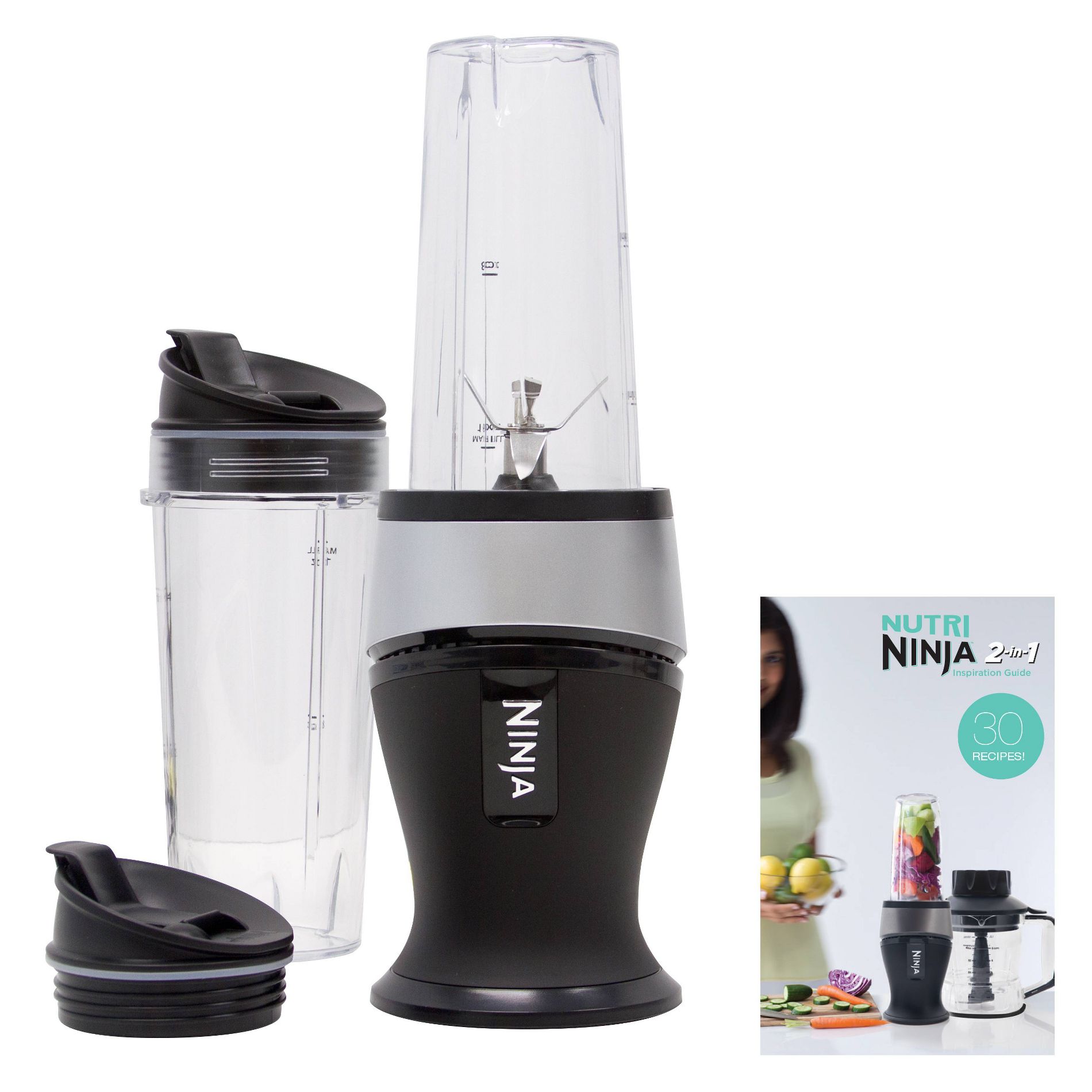 Ninja Fit Single-Serve Blender with Two 16oz Cups - QB3001SS: Personal Smoothie Blender, 700W, BPA-Free, Black