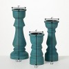 Sullivans Turquoise Wood Pillar Candle Holders Set of 3, 13.25"H, 10"H & 7.5"H Multicolored - image 4 of 4