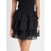 Women's Tiered Ruffle Mini Skirt Elastic Waist Flowy Party Skirt - 4 of 4