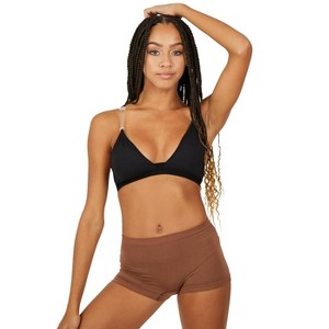 Capezio Deep Neck Clear Back Bra - Girls - 1 of 3