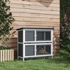 PawHut Wooden Bunny Hutch Rabbit Hutch Small Animals Habitat with Ramp, Removable Tray and Weatherproof Roof, Indoor/Outdoor - 3 of 4