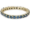 Pompeii3 1 1/2ct Round Treated Blue Genuine Diamond Eternity Wedding Ring 14K Yellow Gold - image 4 of 4