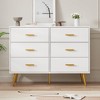 Dresser for Bedroom – 6 Drawer Chest with Gold Metal Handles, Bedroom Dresser with Gold Metal Legs - 2 of 4