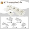 Whisen Modern Oversized Modular Sectional Sofa with 2 Ottoman, 2 Seat Sparkling Chenille Fabric and 4 Pillows, 4-Piece DIY Combination - 3 of 4