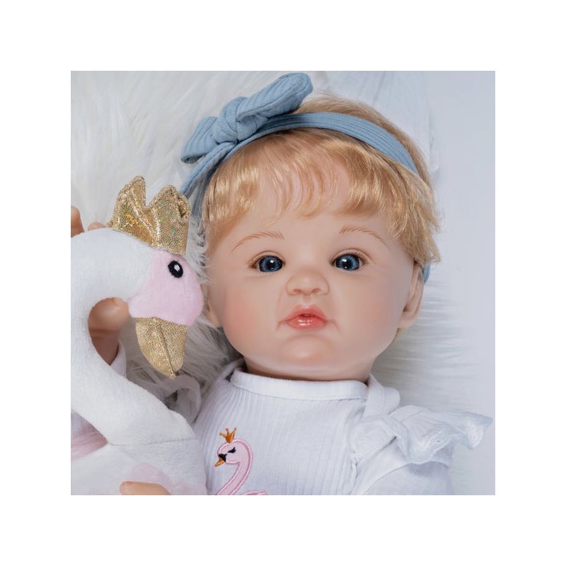 Paradise Galleries Realistic Reborn Caucasian Girl Doll, Jan Wright Designer's Doll Collections, 22" Adorable Baby Doll Gift  - Swan Princess, 3 of 10