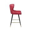 Meridian Furniture,Hendrix Red Vegan Leather Counter/Bar Stool, Set of 2 - 3 of 4
