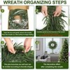 26 Inch Real Pine Wreath for Front Door Indoor Outdoor Home Decor Large Artificial Green Wreath on Walls Porches Farmhouse - 3 of 4