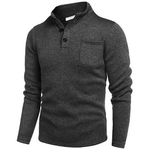 COOFANDY Men's Casual Henley Pullover Thermal Fleece Slim Fit Sweater - 1 of 4