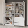 Famapy Combo Glass Doors Display Cabinet Bookshelf Organizer Pantry - 2 of 4