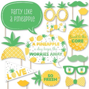 Big Dot of Happiness Tropical Pineapple - Summer Party Photo Booth Props Kit - 20 Count - 1 of 4