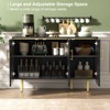 Fluted Sideboard Buffet with 3 Doors  & Adjustable Shelves, Modern Accent Cabinet - 4 of 4
