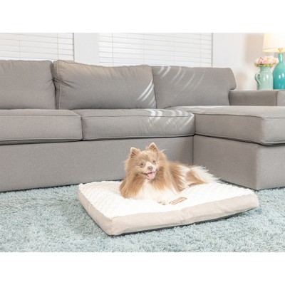 Large Beige and White Polyfill Dog Mat with Handle