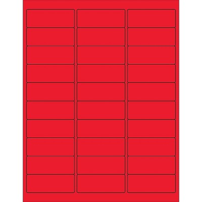 Tape Logic Rectangle Laser Labels 2 5/8" x 1" Fluorescent Red 3000/Case (LL173RD)