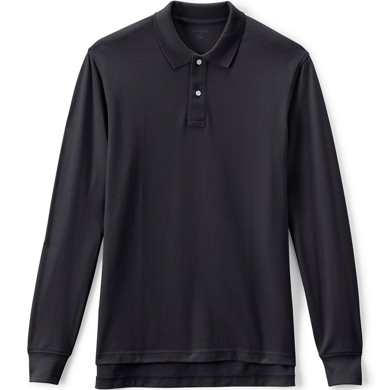 School Uniform Young Men's Long Sleeve Mesh Polo Shirt, 1 of 4