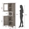 67" Tall Bathroom Storage Cabinet with 4 Doors & Flip Glass Drawer,  Freestanding Organizer for Kitchen, Pantry, Living Room - 4 of 4