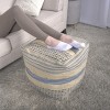 FURNIinspire Ottomans and Benches Handcrafted Fabric Pouf with Natural Textures Elegant Design for Modern Living Spaces, Beige, 16"*16"*16" - 2 of 4
