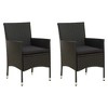 vidaXL Garden Chair Set of 2 Black Poly Rattan Medium - 2 of 4