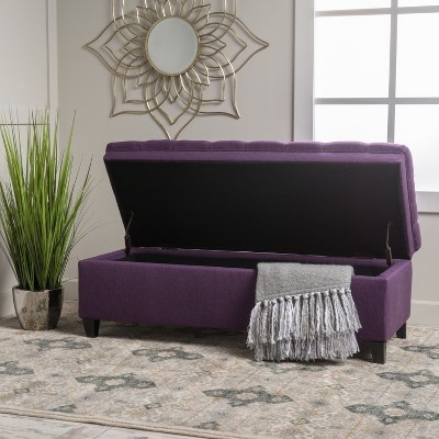 NicBex Polyester Storage Ottoman Bench,Upholstered Storage Ottoman with Button Tufted,Modern Storage Bench for Living Room,Bedroom