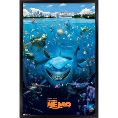 Trends International Disney Pixar Finding Nemo - Cast Framed Wall Poster  Prints Black Framed Version 22.375 X 34 : Target