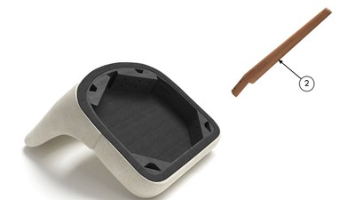 Pecan Finish Navy Upholstered Solid Wood Side Chair Set