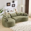 Spassway 125"W L-Shaped Compressed Sectional Sofa with 4 Throw Pillows 3 Back Pillows Modern Chenille Sleeper Sofa - 3 of 4