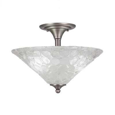 Toltec Lighting Any 2 - Light Flush Mount in  Brushed Nickel with 16" Italian Bubble Shade