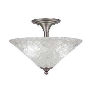 Toltec Lighting Any 2 - Light Flush Mount in  Brushed Nickel with 16" Italian Bubble Shade - 1 of 1
