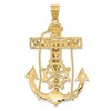 Black Bow Jewelry 14k Two Tone Gold X-Large Mariner's Crucifix Cross Pendant, 35 x 58mm - 3 of 4
