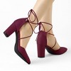 Allegra K Women's Pointed Toe Chunky Heels Lace Up Sandals Pumps - 2 of 4