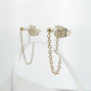Chain Wrap Huggies in Gold, Rose Gold, Silver - Honeycat - 1 of 4