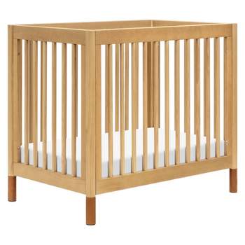 Babyletto Gelato 4-in-1 Convertible Mini Crib and Twin Bed - Honey with Vegan Tan Leather Feet