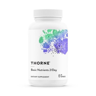 Thorne Basic Nutrients 2/Day - Comprehensive Daily Multivitamin with Optimal Bioavailability - Gluten-Free, Dairy-Free - 60 Capsules - 30 Servings