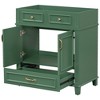 VYNXARIA 30'' Bathroom Vanity without Top - Solid Wood Frame, Retro Green Design - 4 of 4