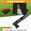 Folding Chair Rack 84 Chair Capacity Black Modern Style Heavy Duty Metal Adjustable Height Locking Wheels Cover Included - 4 of 4