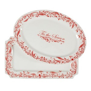 Martha Stewart Holiday Vines 2-Piece Porcelain Serveware Set - 1 of 4