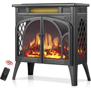 ZAFRO Electric Fireplace Stove Heater with Remote Control, 25" Fireplace Heater, Adjustable Brightness and Heating Mode, Overheating Safe Design - 1 of 4