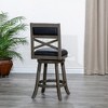 24" Counter Height Swivel Stool Modern Dining Chairs Bar Chairs X-Backrest Chair Armless Stool - 2 of 4
