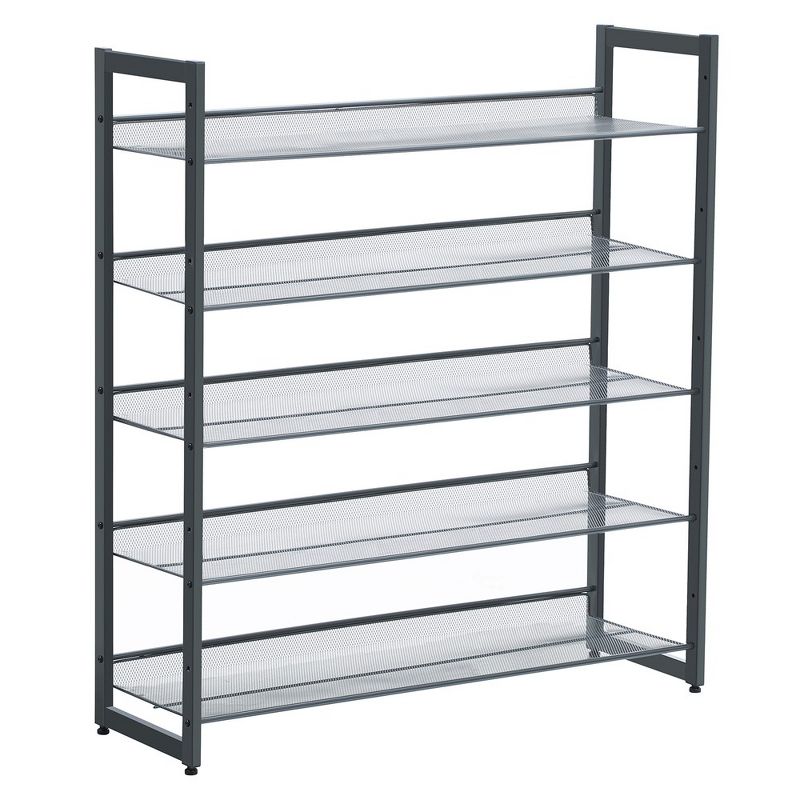 SONGMICS Shoe Rack 5-Tier Stackable Shoe Storage Shelf for 20 to 25 Pairs of Shoes Gray, 1 of 6