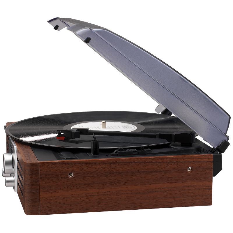 JENSEN JTA-222P 3-Speed Stereo Turntable with Pitch Control and AM/FM Stereo Radio, 3 of 5