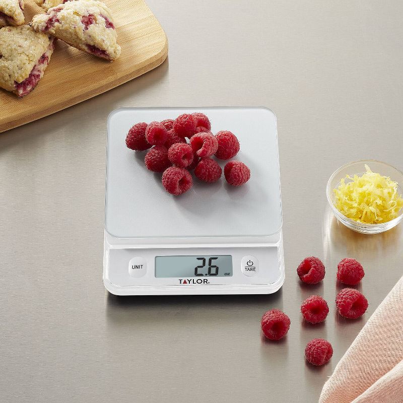 Taylor Digital Kitchen Glass Top 11lb Food Scale Silver, 4 of 11