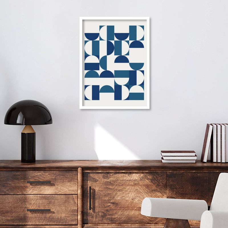 19&#34; x 25&#34; Bauhaus Inspired Geometric Print I in Blue and Teal by The Creative Bunch Studio Wood Framed Wall Art Print - Amanti Art, 6 of 11