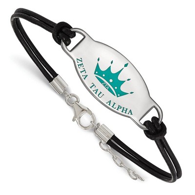 Black Bow Jewelry Sterling Silver Zeta Tau Alpha Greek Life Strand Bracelet 7 Inch